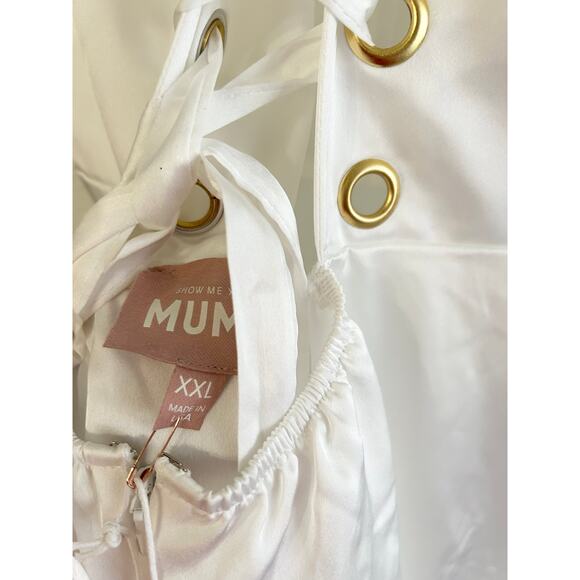 Show Me Your Mumu Clarissa Corset Dress in Ivory Luxe Satin XXL NWT - Picture 6 of 10